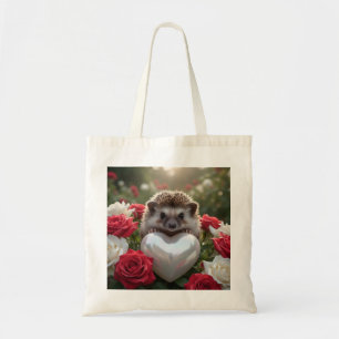 Bolsa Tote Lindo ouriço-cacheiro de junho com coração de péro