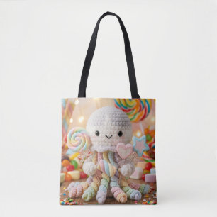 Bolsa Tote Lindo polvo de croché estética Candy Land
