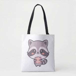 Bolsa Tote Lindo Racão Kawaii Sonolento com Travesseiro Carto