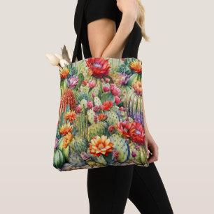 Bolsa Tote Lindos Cactos Flores