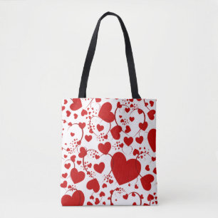 Bolsa Tote Lindos padrões cardíacos V + seu traseiro. & ideia