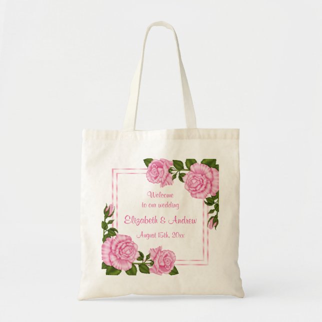 Bolsa Tote Lindos Ramos de Canto Casamento Boas-Vindas (Frente)