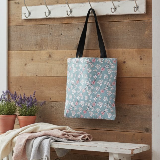 Bolsa Tote Lindos Rustic Vintage Cherry Blossoms (Criador carregado)