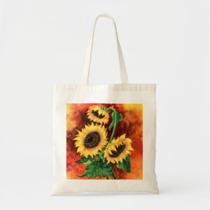 Bolsa Tote Lindos Três Girassóis - Pintura de Arte Migrada