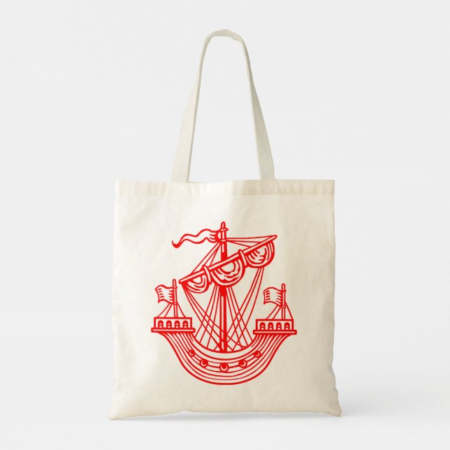 Bolsa Tote Linfad (Navio Heráldico) - Vermelho (Verso)