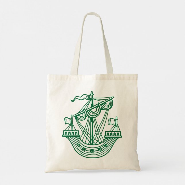 Bolsa Tote Linfhad (Navio Heráldico) - Floresta Verde (Verso)