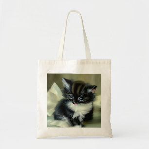 Bolsa Tote Língua Vintage de Cristóvão Preto e Branco