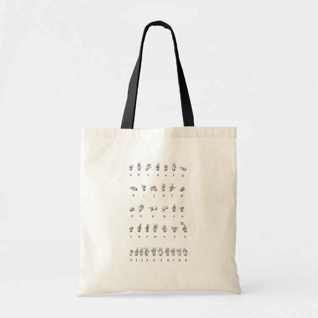 Bolsa Tote Linguagem gestual americano (ASL) (Frente)