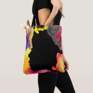Bolsa Tote Lingueira-girassol silhoute aquarela