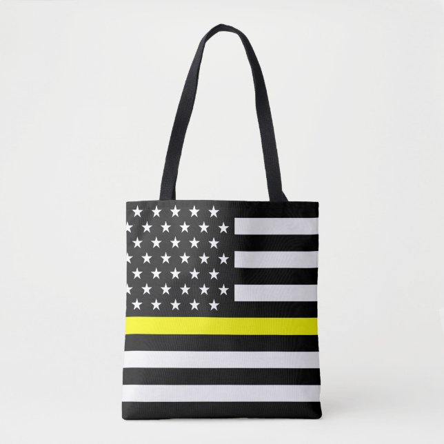 Bolsa Tote Linha amarela fina bandeira do expedidor (Frente)