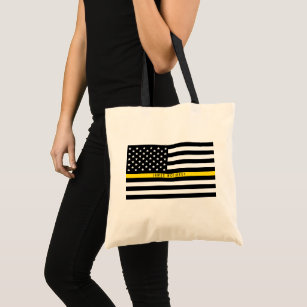 Bolsa Tote Linha amarela fina monograma da bandeira americana