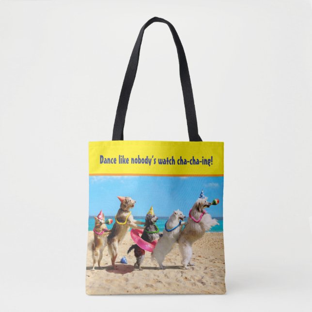 Bolsa Tote Linha Conga de Festa de aniversário de Cães (Frente)