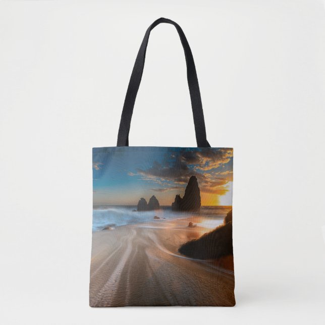 Bolsa Tote Linha Costeira Ao Sunset | Norte California (Frente)
