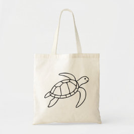 Bolsa Tote Linha de Arte de Tartaruga Marinha – Animal Marinh