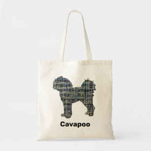 Bolsa Tote Linha de Grade Amarela e Preta Cavapoo