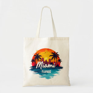 Bolsa Tote Linha do horizonte de Miami City Florida