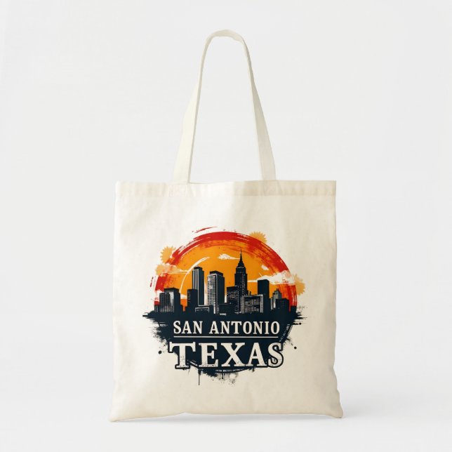 Bolsa Tote Linha do horizonte de San Antonio Texas (Frente)