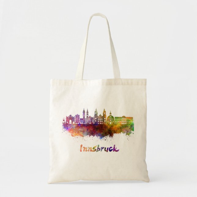 Bolsa Tote Linha do horizonte Innsbruck em aquarela (Frente)