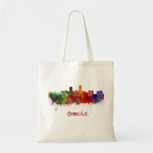 Bolsa Tote Linha do horizonte Omaha em aquarela