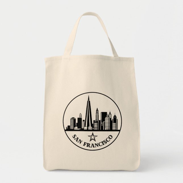 Bolsa Tote Linha do Skyline Estrilizada na Califórnia em São  (Frente)