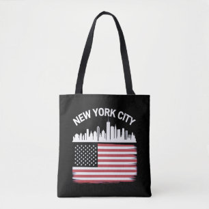 Bolsa Tote Linha Estilizada do Nova Iorque NYC da Vintage Mod
