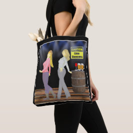 Bolsa Tote Linha mulheres da dança com sinal do cuidado