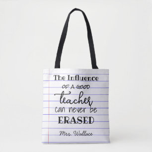 Bolsa Tote Linha saco de papel do professor da influência do