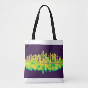 Bolsa Tote Linha Skyline da China de Hong Kong