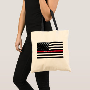 Bolsa Tote Linha vermelha fina monograma da bandeira