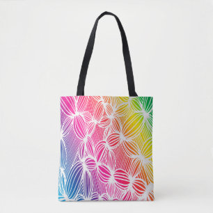 Bolsa Tote Linhas curvas de arco-íris