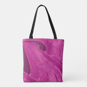 Bolsa Tote Linhas curvas de seda abstrato a rosa