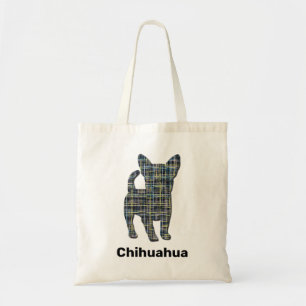 Bolsa Tote Linhas de Grade Amarelas e Pretas Chihuahua
