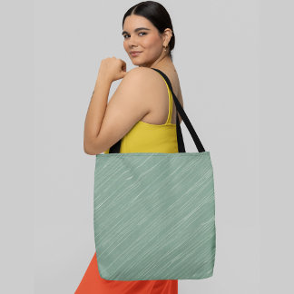 Bolsa Tote Linhas diagonais em um padrão verde-claro