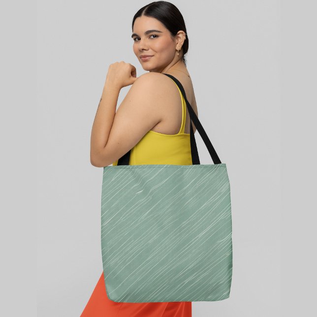 Bolsa Tote Linhas diagonais em um padrão verde-claro (Criador carregado)