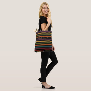 Bolsa Tote Linhas Horizontais Coloridas – Conjunto