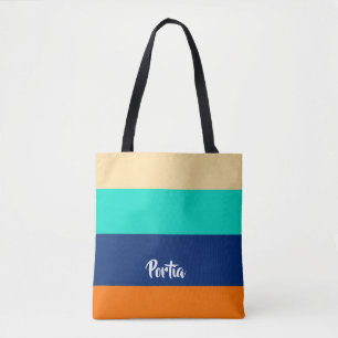 Bolsa Tote Linhas multicores com padrão