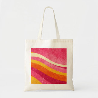 Bolsa Tote Linhas Onduladas Retro – Fundo de Cor Vintage