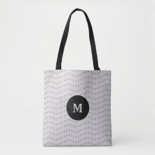 Bolsa Tote Linhas Pontilhadas Prateadas Lindas