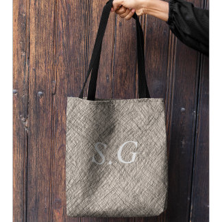 Bolsa Tote Linhas simples modernas monogramas