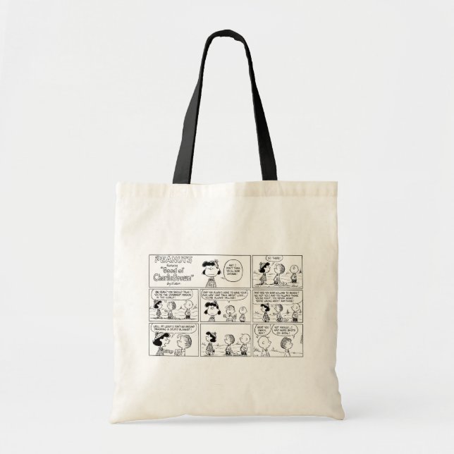 Bolsa Tote Linus diz à Lucy que ela é Crabby (Frente)