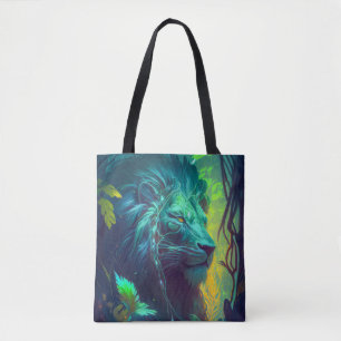 Bolsa Tote Lion Animal Portrait Painting Willife Outdoor