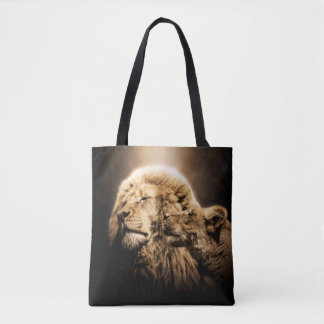 Bolsa Tote Lion Lionne Animal Sauvage Safari Afrique Jungle M