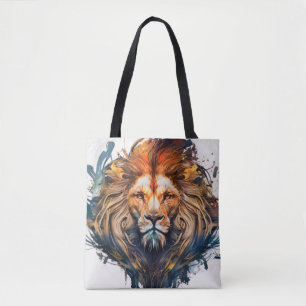 Bolsa Tote Lion Retrait Animal Painting Willife Outdoor