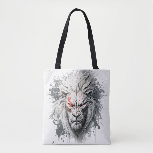 Bolsa Tote Lion Retrait Animal Painting Willife Outdoor (Frente)