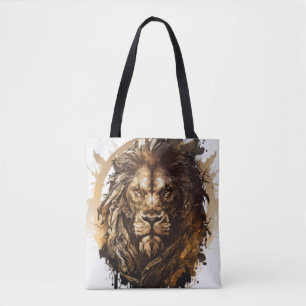 Bolsa Tote Lion Retrait Animal Painting Willife Outdoor