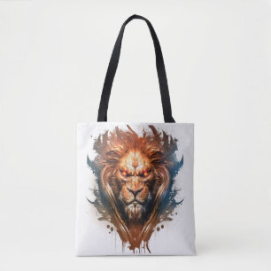 Bolsa Tote Lion Retrait Animal Painting Willife Outdoor