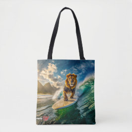 Bolsa Tote Lion Surfing Design por Rich AMeN Gill