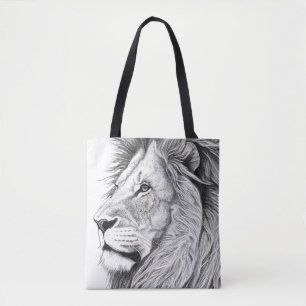 Bolsa Tote Lion Wild Nature - Ilustração de Arte Animal