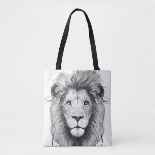 Bolsa Tote Lion Wild Nature - Ilustração de Arte Animal
