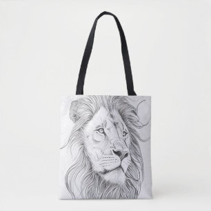 Bolsa Tote Lion Wild Nature - Ilustração de Arte Animal